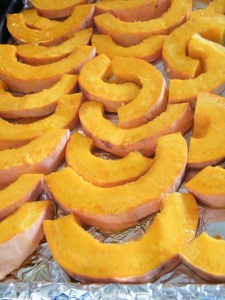 sliced pink banana squash